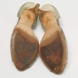 Pre Owned حذاء كعب عالي جيمي تشو لوغان بريق فضي مقاس 40