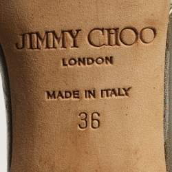 Pre Owned حذاء كعب عالي جيمي تشو لوغان بريق فضي مقاس 40