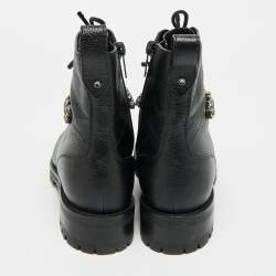 Pre Owned حذاء بوات طول الكاحل جيمي تشو نيمي رمادي خفيف مقاس 35.5