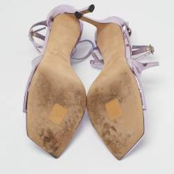 مملوكة مسبقًا صندل جيمي تشو "باكستون" سير كاحل جلد ذهبي مقاس 36.5