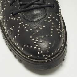 Pre Owned حذاء بوت عسكري جلد أسود جيمي تشو كورا مقاس 41