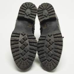 Pre Owned حذاء بوت عسكري جلد أسود جيمي تشو كورا مقاس 41