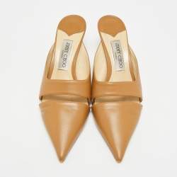 Pre Owned خُف جيمي تشو زاليا نابا جلد بني مقاس 39.5