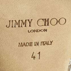 Pre Owned Jimmy Choo Linda Size 41 Silver/Gold Glitter Platform Sandals