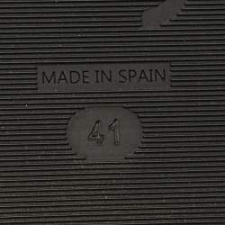 Pre Owned Jimmy Choo Marga Size 41 Silver Glitter and Leather Crystal Embellished Flat Sandals