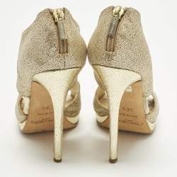 Pre Owned Jimmy Choo Private Size 36.5 Metallic Glitter Ankle Strap Sandals