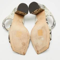 مملوكة مسبقًا صندل جيمي تشو جلد معدني بتقاطع مقاس 38.5