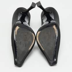 Pre Owned حذاء كعب عالي جيمي تشو رايكر ساتان أسود مقاس 37