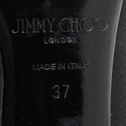 Pre Owned حذاء كعب عالي جيمي تشو رايكر ساتان أسود مقاس 37