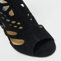 مملوكة مسبقًا صندل جيمي تشو إيموجن سويدي أسود بفتحات مطاطية مقاس 38