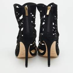 مملوكة مسبقًا صندل جيمي تشو إيموجن سويدي أسود بفتحات مطاطية مقاس 38