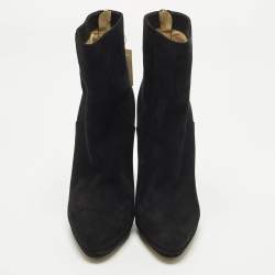 Pre Owned Jimmy Choo Gracie Size 38 Black Suede Ankle Length Boots