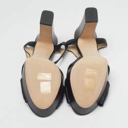 Pre Owned Jimmy Choo Heloise Size 41 Black Leather Ankle Strap Sandals