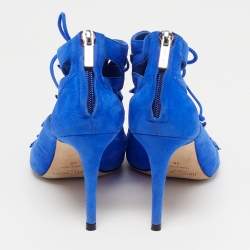 Pre Owned صندل جيمي تشو كينان سويدي أزرق مقاس 38