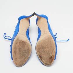 Pre Owned صندل جيمي تشو كينان سويدي أزرق مقاس 38