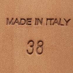 Pre Owned حذاء كعب عالي جيمي تشو رومي جلد لامع بيج مقاس 38