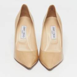 Pre Owned Jimmy Choo Love Size 41 Beige Patent Leather Pumps