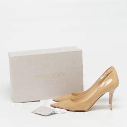 Pre Owned Jimmy Choo Love Size 41 Beige Patent Leather Pumps