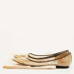 Pre Owned Jimmy Choo Romy Size 37 Transparent Patent Leather and PVC Ballet Flats