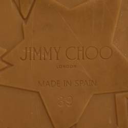 Pre Owned Jimmy Choo Size 39 Black Leather and Mesh Espadrille Slingback Sandals