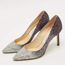 مملوكة مسبقًا Jimmy Choo Romy Size 39 Silver/Purple Degrade Glitter Pumps