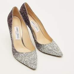 مملوكة مسبقًا Jimmy Choo Romy Size 39 Silver/Purple Degrade Glitter Pumps