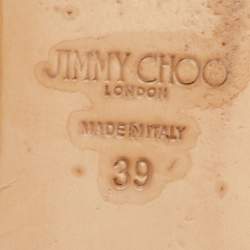 Pre Owned Jimmy Choo Elme Bow Size 39 Metallic Gold Leather Ballet Flats