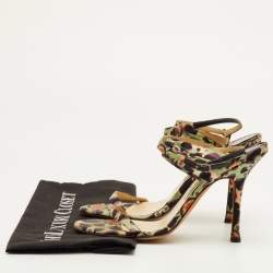 مملوكة مسبقًا صندل بكاحل من قماش مطبوع متعدد الألوان جيمي تشو مقاس 40