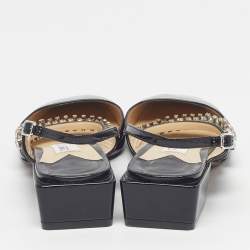 Pre Owned Jimmy Choo Size 36 Black Patent Leather Slingback Pumps