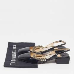 Pre Owned Jimmy Choo Size 36 Black Patent Leather Slingback Pumps