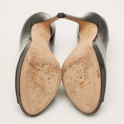 Pre Owned Jimmy Choo Cosmic Size 38 Black Patent Leather Peep Toe Pumps