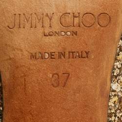 Pre Owned حذاء جيمي تشو رومي مقدمة مدببة لمعة خشنة ذهبية معدنية مقاس 37