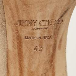 Pre Owned Jimmy Choo Dochas Size 42 Beige Suede Ankle Strap Sandals