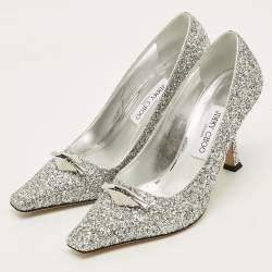 Pre Owned حذاء كعب عالي جيمي تشو رايكر ساتان أسود مقاس 37