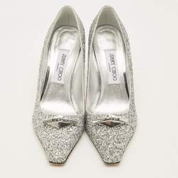 Pre Owned حذاء كعب عالي جيمي تشو رايكر ساتان أسود مقاس 37