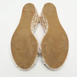 Pre Owned Jimmy Choo Avenue Size 37.5 White Canvas Espadrille Sandals