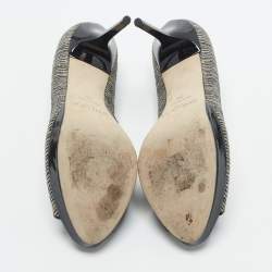 Pre Owned حذاء كعب عالي جيمي تشو لونا قماش ميتاليك لوريكس ذهبي مع منصة ومقدمة مفتوحة مقاس 38.5