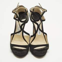 مملوكة مسبقًا Jimmy Choo Lance Size 36 Black Suede Platform Sandals