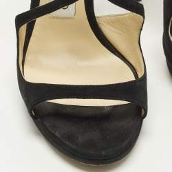 مملوكة مسبقًا Jimmy Choo Lance Size 36 Black Suede Platform Sandals