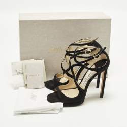 مملوكة مسبقًا Jimmy Choo Lance Size 36 Black Suede Platform Sandals