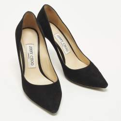 Pre Owned Jimmy Choo Romy Size 36.5 Black Suede Pumps
