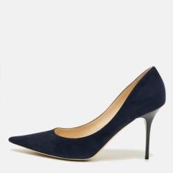 Pre Owned Jimmy Choo Agnes Size 42 Navy Blue Suede Pumps