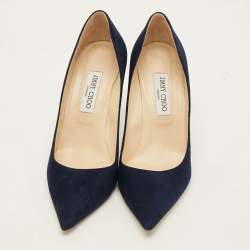 Pre Owned Jimmy Choo Agnes Size 42 Navy Blue Suede Pumps