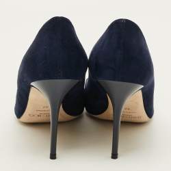 Pre Owned Jimmy Choo Agnes Size 42 Navy Blue Suede Pumps