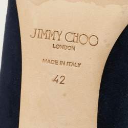 Pre Owned Jimmy Choo Agnes Size 42 Navy Blue Suede Pumps