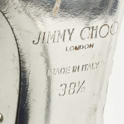 Pre Owned Jimmy Choo Romy Size 38.5 Silver Leather Pumps