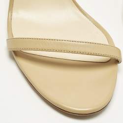 Pre Owned Jimmy Choo Minny Size 40 Beige Leather Ankle Strap Sandals