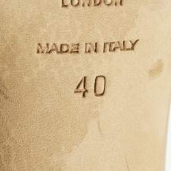 Pre Owned Jimmy Choo Minny Size 40 Beige Leather Ankle Strap Sandals