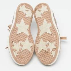 مملوكة مسبقًا حذاء رياضي جيمي تشو ميامي سويدي وغليتر بني/ ذهبي مقاس 38