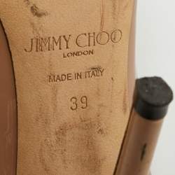 Pre Owned Jimmy Choo Bing Size 39 Beige Patent Leather Mules